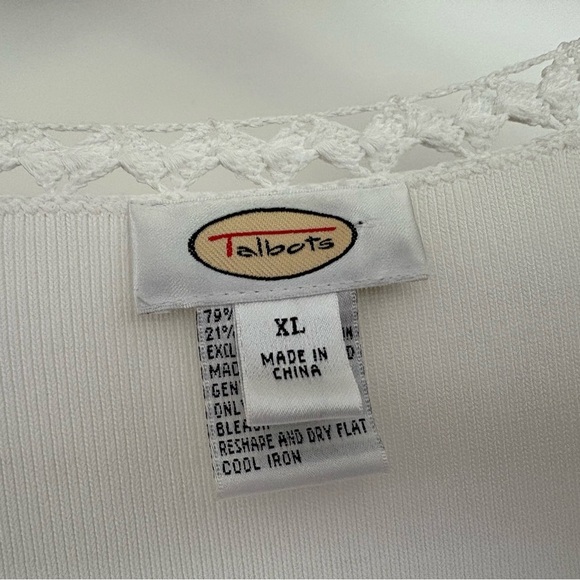 Vintage Talbots White Tie Front Cardigan Size XL - Picture 5 of 6